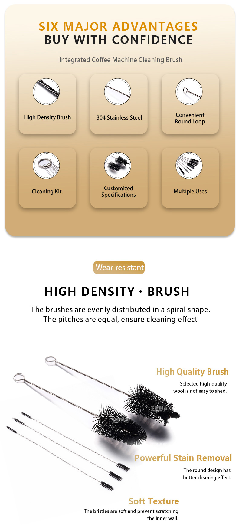 advantages of aoqun coffee machine cleaning brush