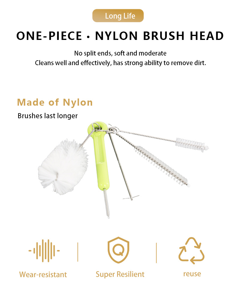 Nylon bristle coffee machine cleaning brush