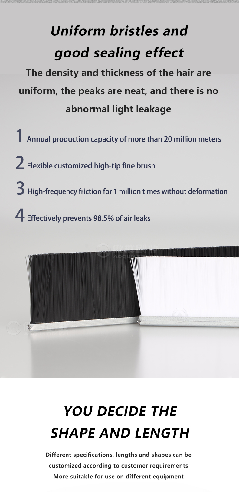 Features of aoqun Automotive Seat Track Sealing Brush