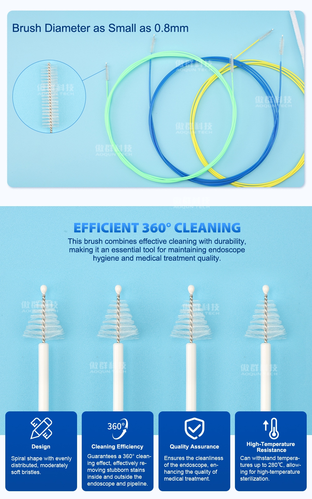 Medical Cleaning Brush for Endoscopy