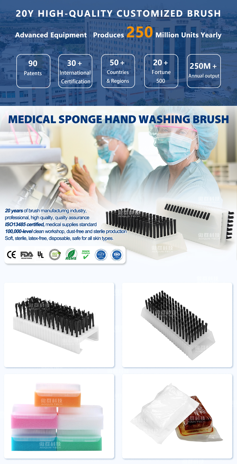 Hospital Use Disposable Medical Surgical Nail Hand Washing Cleaning Scrub Brush