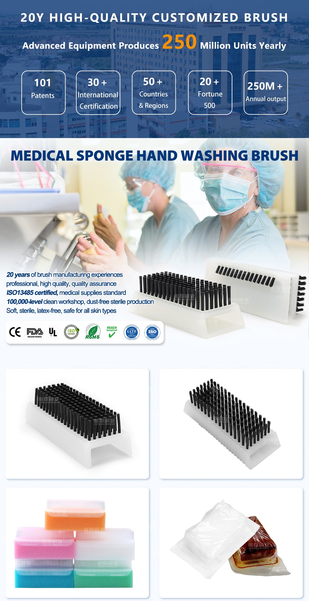 Non-Disposable Sterile Nail Hand Brush